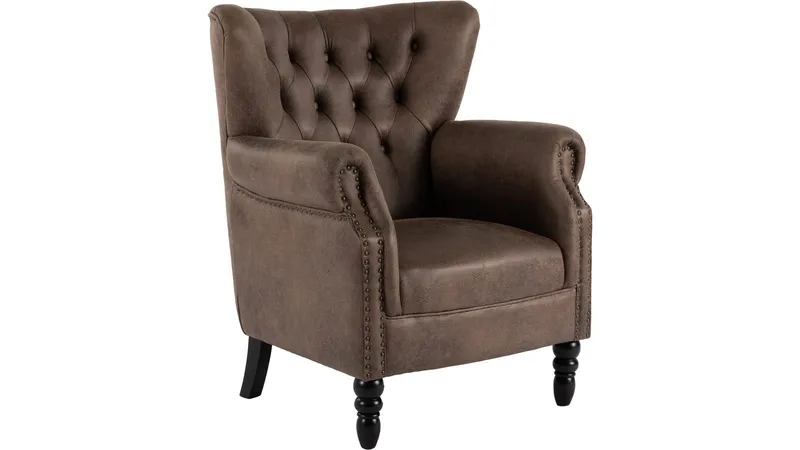 Halvion Fåtölj med armstöd - Brun - Möbler - Stolar & fåtöljer - Fåtölj - Öronlappsfåtölj