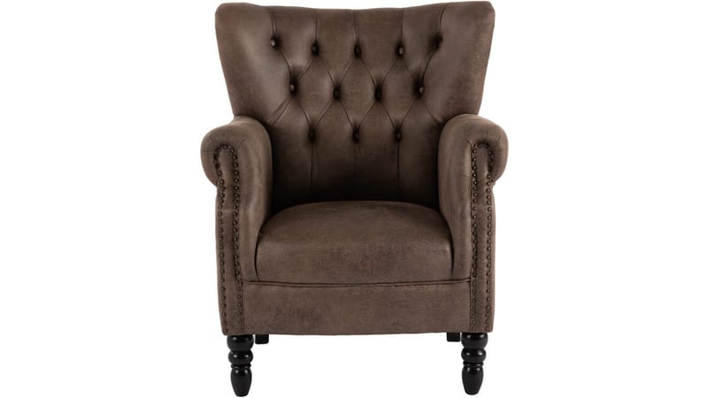 Halvion Fåtölj med armstöd, Brun