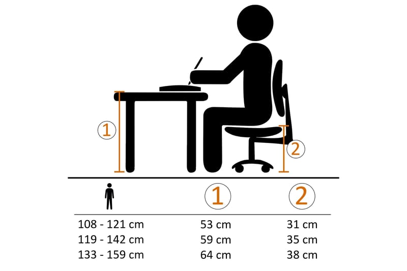 Handerson Skrivbordsstol för Barn - Blå|Svart - Kontorsstol & skrivbordsstol