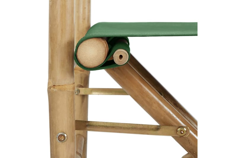 Hopfällbara regissörsstolar 2 st grön bambu och tyg - Grön - Möbler - Stolar & fåtöljer