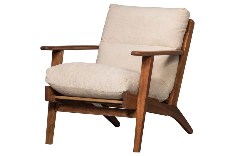 Houston Fåtölj i Bouclé med Armstöd, Sandbeige