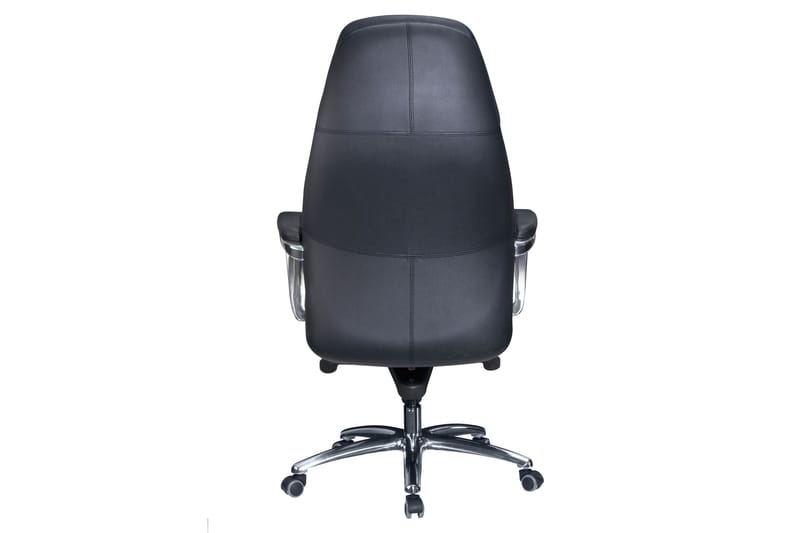 Hubdam Kontorsstol Läder - Svart/Silver - Kontorsstol & skrivbordsstol