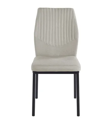Inez matstol i beige tyg med svarta ben - Beige - Möbler - Stolar & fåtöljer - Matstol & köksstol
