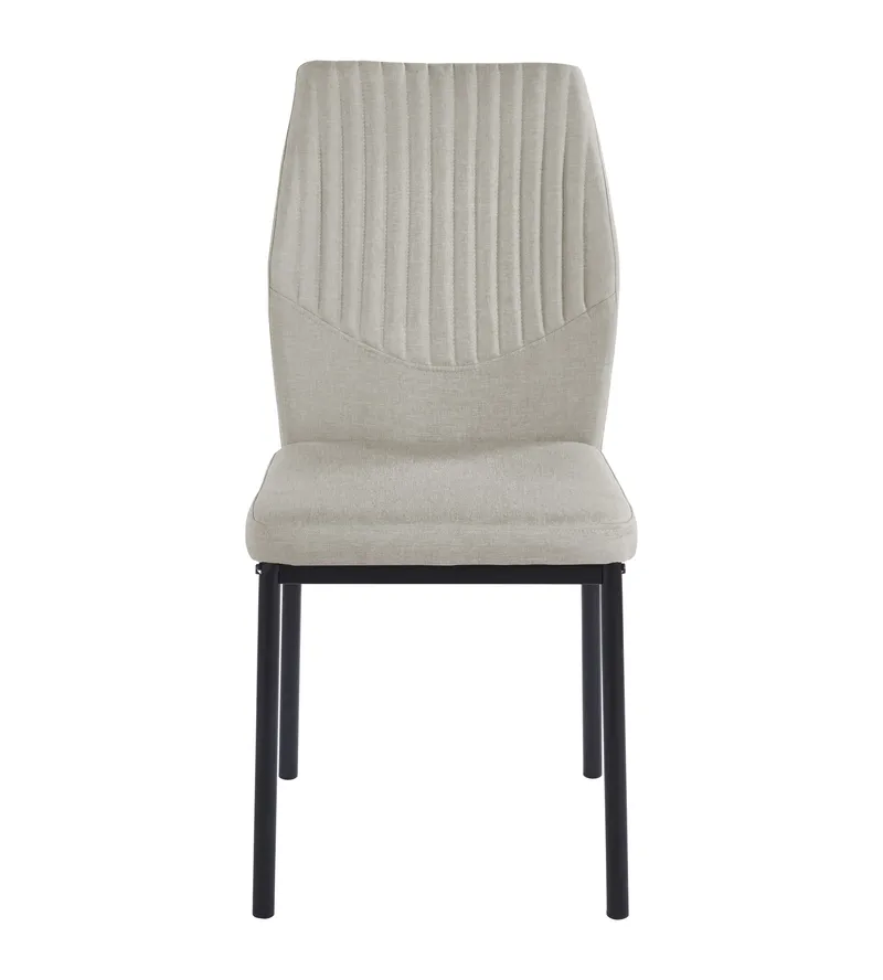 Inez matstol i beige tyg med svarta ben, Beige