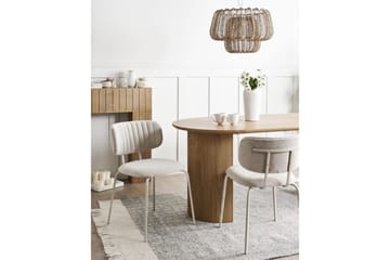 Irins Matstol i Tyg med Metallben - Beige - Möbler - Stolar & fåtöljer - Matstol & köksstol