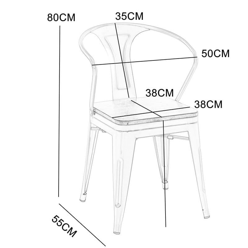 Iris karmstol i metall med träsits - Möbler - Stolar & fåtöljer - Matstol & köksstol