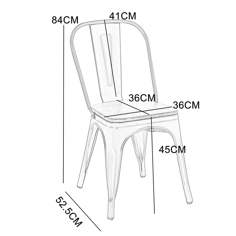Iris matstol i metall med träsits - Möbler - Stolar & fåtöljer - Matstol & köksstol