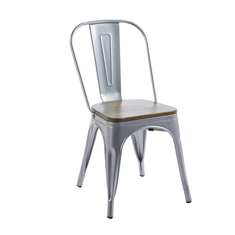 Iris matstol i metall med träsits, undefined