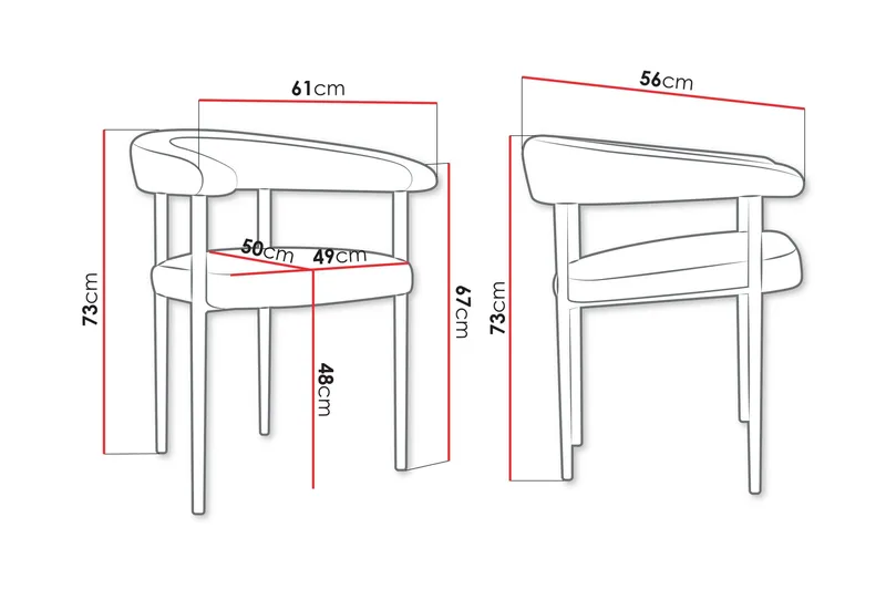 Jacklyn Karmstol - Grå/Svart - Möbler - Stolar & fåtöljer - Matstol & köksstol