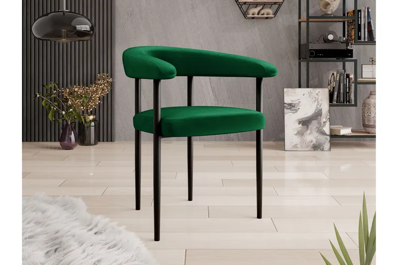 Jacklyn Karmstol - Grön/Svart - Möbler - Stolar & fåtöljer - Matstol & köksstol