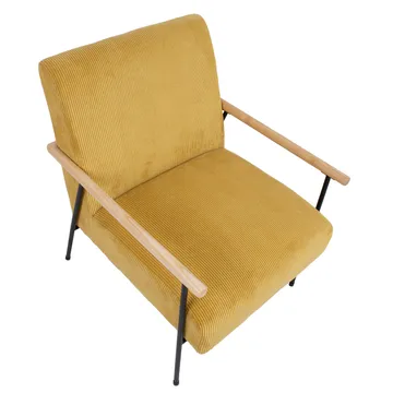 Jade Retro Fåtölj i Manchestertyg - Senapsgul - Möbler - Stolar & fåtöljer - Fåtölj