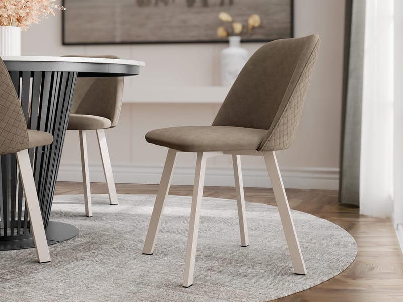 Jarlen Matstol kviltad - taupe och beige - Möbler - Stolar & fåtöljer - Matstol & köksstol
