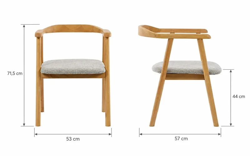 Jolie Matstol i trä med tygsits - Ek/Beige - Möbler - Stolar & fåtöljer - Matstol & köksstol