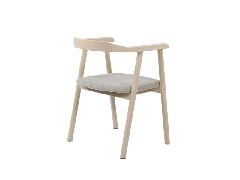 Jolie Matstol i trä med tygsits - Vitlaserad/Beige - Möbler - Stolar & fåtöljer - Matstol & köksstol