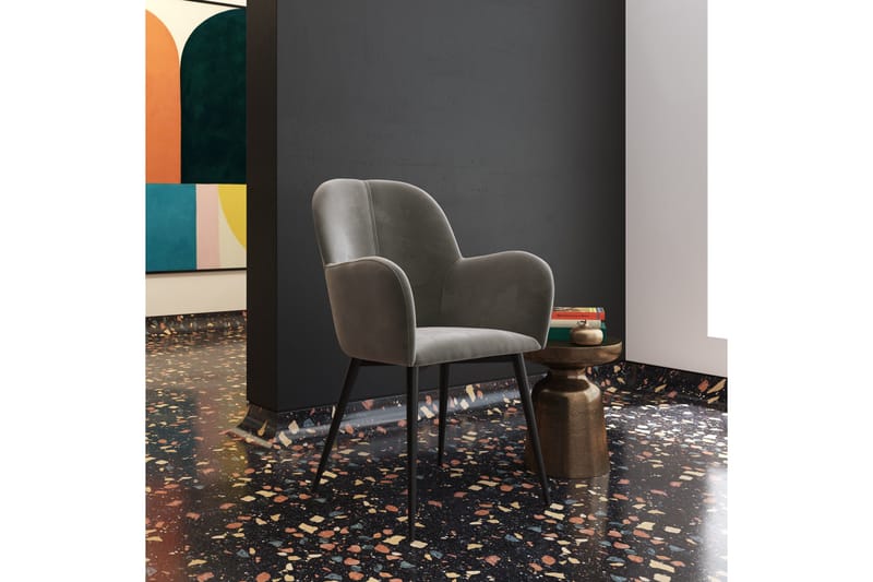 Fitz Karmstol Grå/Sammet - Dorel Home - Möbler - Stolar & fåtöljer - Karmstol