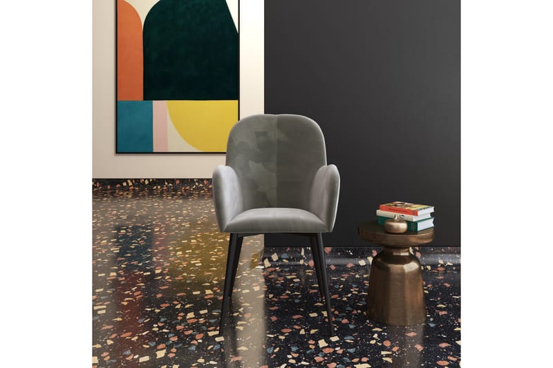 Fitz Karmstol Grå/Sammet - Dorel Home - Möbler - Stolar & fåtöljer - Karmstol