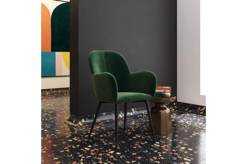 Fitz Karmstol Grön/Sammet - Dorel Home - Möbler - Stolar & fåtöljer - Karmstol