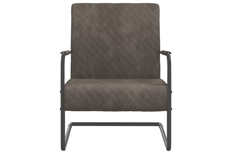 Fribärande stol ljusgrå sammet - Grå - Matstol & köksstol - Sminkstol - Karmstol