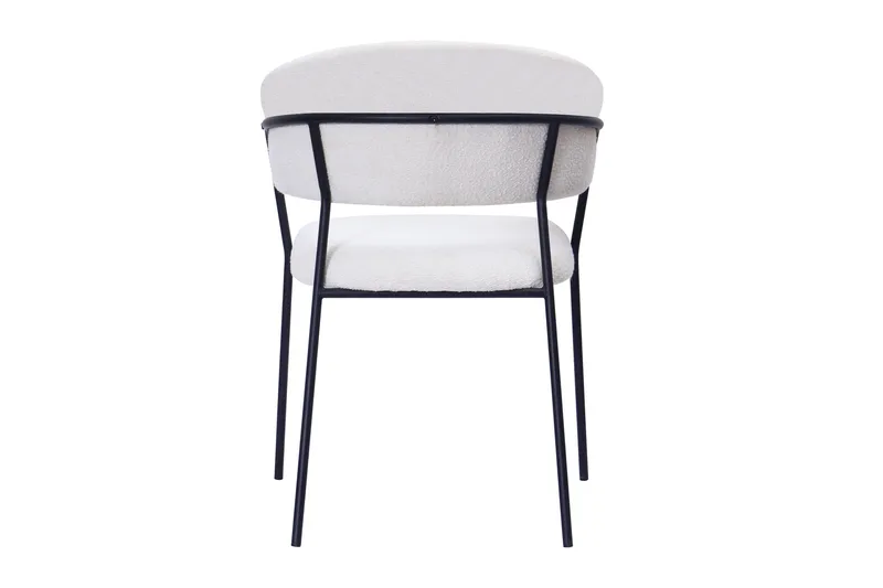 Karol Matstol med armstöd - Vit Bouclé / Metallben Svart - Möbler - Stolar & fåtöljer - Matstol & köksstol