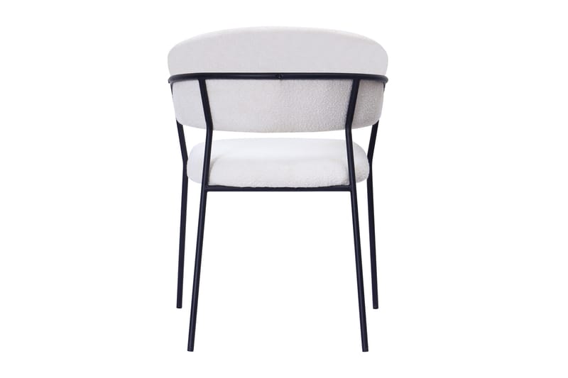 Karol Matstol med armstöd - Vit Bouclé / Metallben Svart - Möbler - Stolar & fåtöljer - Matstol & köksstol