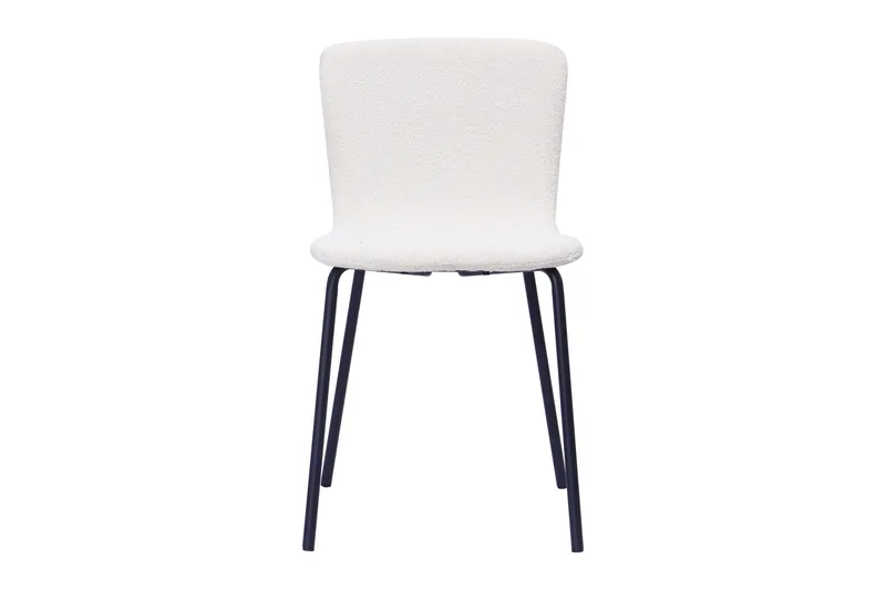 Katy Matstol - Vit Bouclé / Metallben Svart - Möbler - Stolar & fåtöljer - Matstol & köksstol