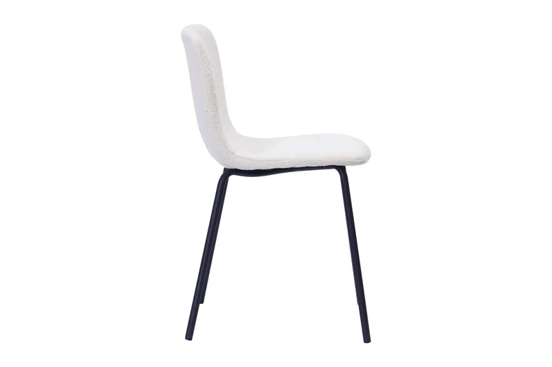 Katy Matstol - Vit Bouclé / Metallben Svart - Möbler - Stolar & fåtöljer - Matstol & köksstol