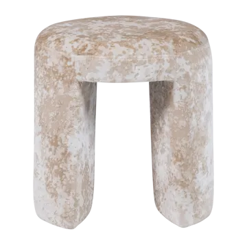 Klädd Pall Charlie 45 cm Rund - Beige - Möbler - Stolar & fåtöljer - Pall & puff