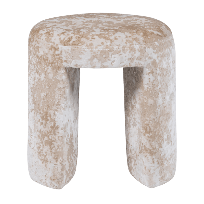 Klädd Pall Charlie 45 cm Rund, Beige