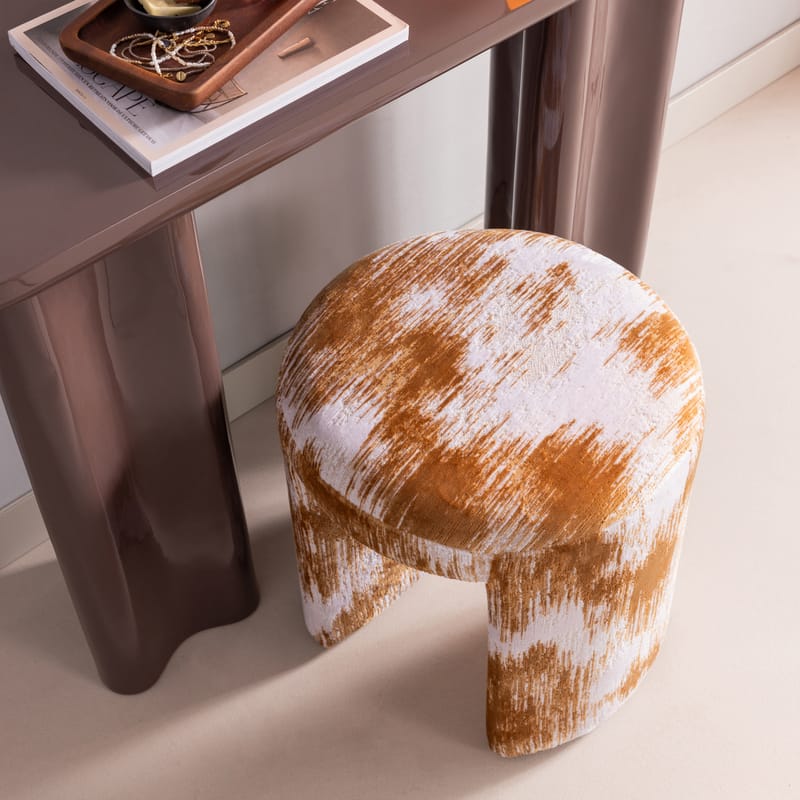 Klädd Pall Charlie 45 cm Rund - Karamell - Möbler - Stolar & fåtöljer - Pall & puff
