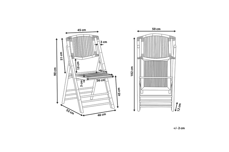 Sempione Stol 4-pack Hopfällbar - Brun - Klappstol & stapelbara stolar
