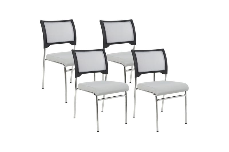 Konferensstol Sedalia set om 4 Grå-Silver-Svart - Grå-Silver-Svart - Möbler - Stolar & fåtöljer - Kontorsstol & skrivbordsstol