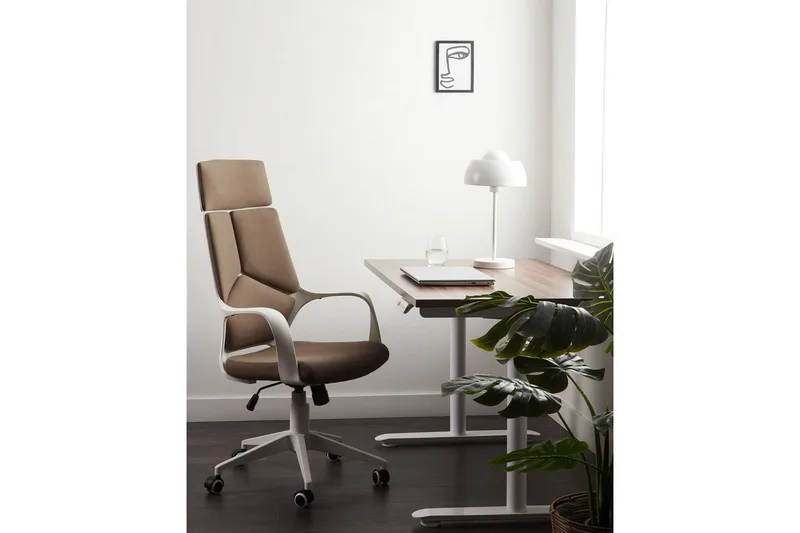 Kontorsstol Delight Brun/Vit - Brun/Vit - Möbler - Stolar & fåtöljer - Kontorsstol & skrivbordsstol
