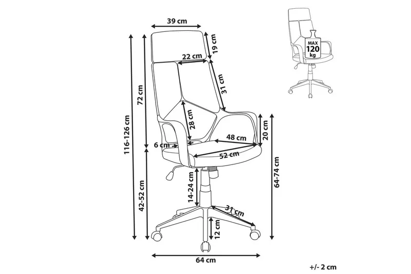 Kontorsstol Delight Taupe/vit - Taupe/vit - Möbler - Stolar & fåtöljer - Kontorsstol & skrivbordsstol