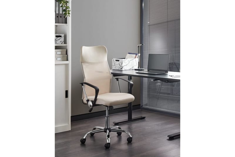 Kontorsstol Design Beige/Svart/Silver - Beige/Svart/Silver - Möbler - Stolar & fåtöljer - Kontorsstol & skrivbordsstol