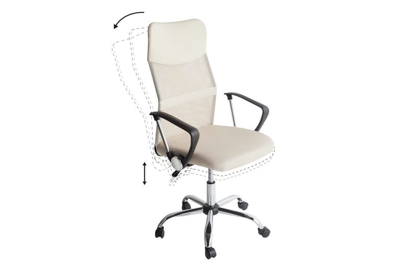 Kontorsstol Design Beige/Svart/Silver - Beige/Svart/Silver - Möbler - Stolar & fåtöljer - Kontorsstol & skrivbordsstol