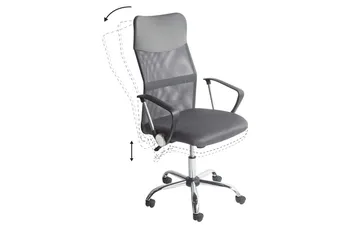 Kontorsstol Design Grå/svart/silver - Grå/svart/silver - Möbler - Stolar & fåtöljer - Kontorsstol & skrivbordsstol