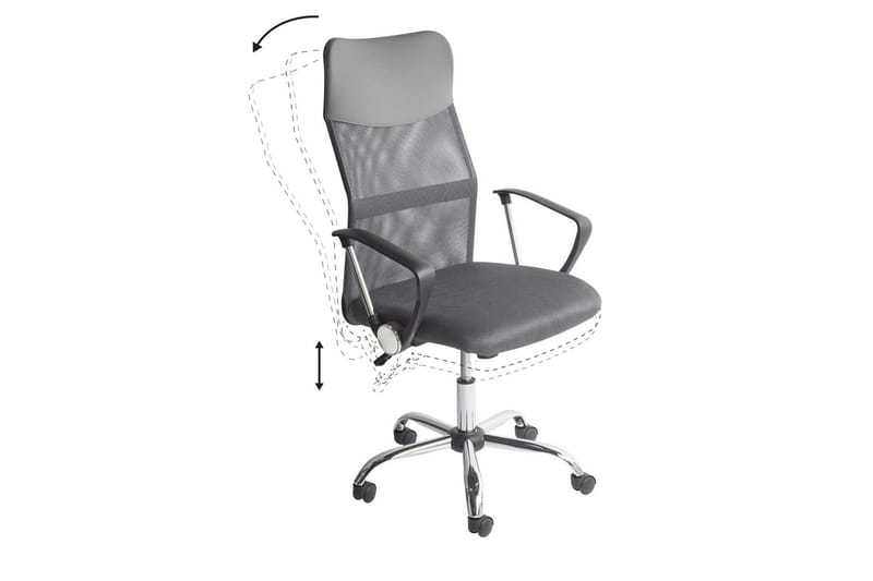 Kontorsstol Design Grå/svart/silver - Grå/svart/silver - Möbler - Stolar & fåtöljer - Kontorsstol & skrivbordsstol