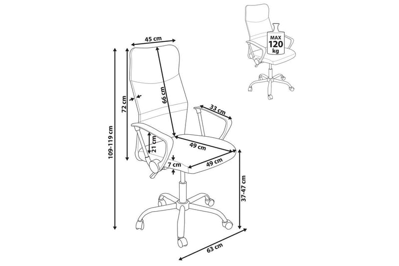 Kontorsstol Design Grå/svart/silver - Grå/svart/silver - Möbler - Stolar & fåtöljer - Kontorsstol & skrivbordsstol