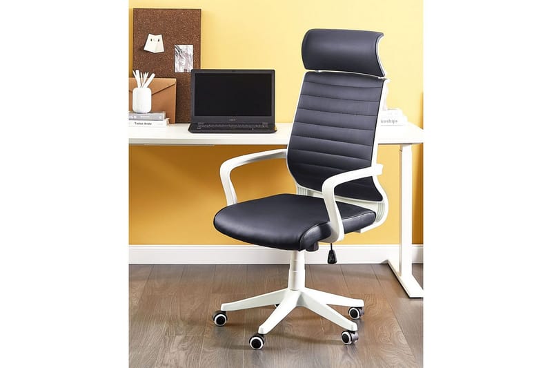 Kontorsstol Leader Svart/Vit - Svart/Vit - Möbler - Stolar & fåtöljer - Kontorsstol & skrivbordsstol