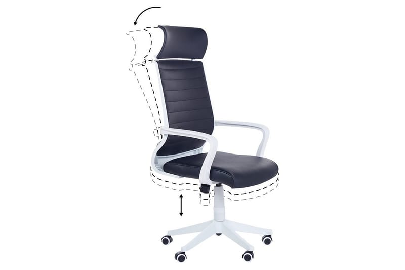 Kontorsstol Leader Svart/Vit - Svart/Vit - Möbler - Stolar & fåtöljer - Kontorsstol & skrivbordsstol
