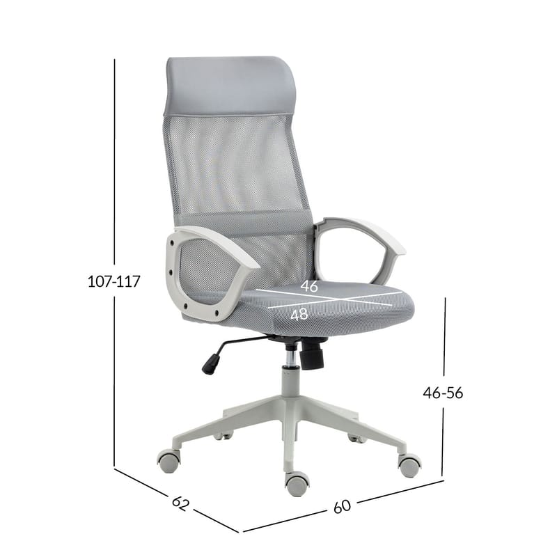 Kontorsstol Linus - Grå - Möbler - Stolar & fåtöljer - Kontorsstol & skrivbordsstol