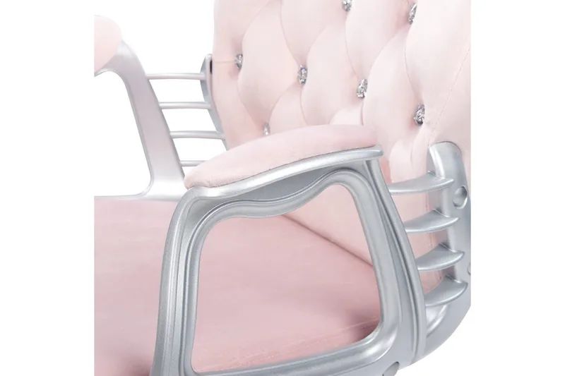 Kontorsstol med kristaller Princess Pastellrosa/Silver/Svart - Pastellrosa/Silver/Svart - Möbler - Stolar & fåtöljer - Kontorsstol & skrivbordsstol