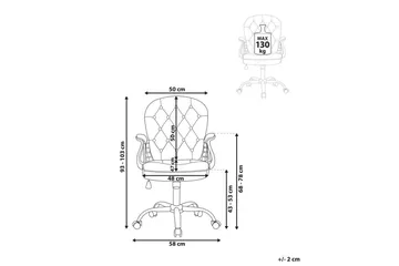 Kontorsstol med kristaller Princess Grå/Silver/Svart - Grå/Silver/Svart - Möbler - Stolar & fåtöljer - Kontorsstol & skrivbordsstol