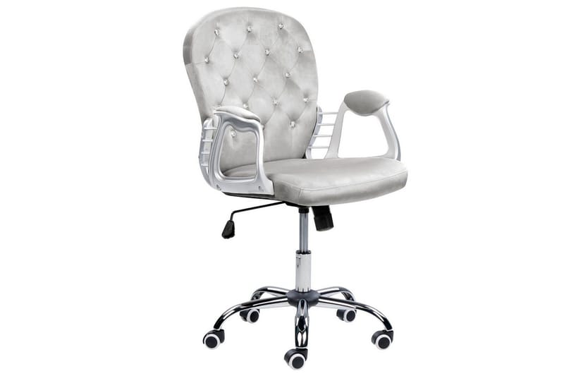 Kontorsstol med kristaller Princess Grå/Silver/Svart - Grå/Silver/Svart - Möbler - Stolar & fåtöljer - Kontorsstol & skrivbordsstol