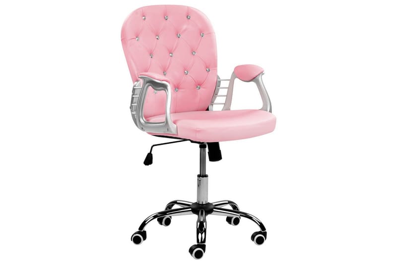 Kontorsstol med kristaller Princess Rosa/svart/silver - Rosa/svart/silver - Möbler - Stolar & fåtöljer - Kontorsstol & skrivbordsstol