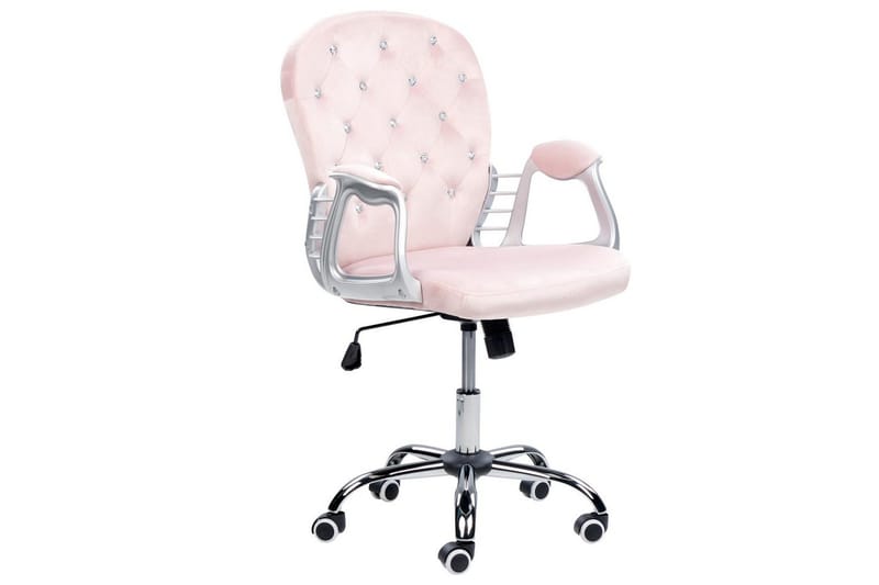 Kontorsstol med kristaller Princess Pastellrosa/Silver/Svart - Pastellrosa/Silver/Svart - Möbler - Stolar & fåtöljer - Kontorsstol & skrivbordsstol