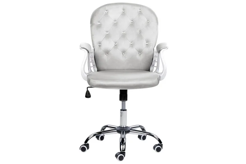 Kontorsstol med kristaller Princess Grå/Silver/Svart - Grå/Silver/Svart - Möbler - Stolar & fåtöljer - Kontorsstol & skrivbordsstol