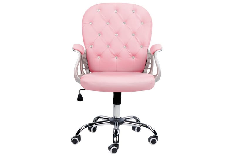 Kontorsstol med kristaller Princess Rosa/svart/silver - Rosa/svart/silver - Möbler - Stolar & fåtöljer - Kontorsstol & skrivbordsstol