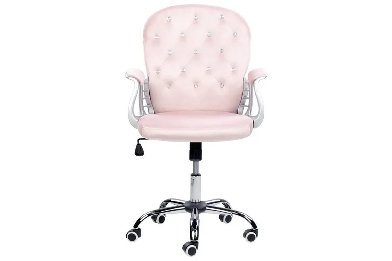 Kontorsstol med kristaller Princess Pastellrosa/Silver/Svart - Pastellrosa/Silver/Svart - Möbler - Stolar & fåtöljer - Kontorsstol & skrivbordsstol