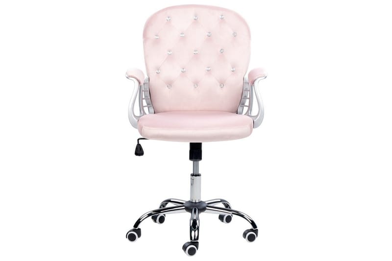 Kontorsstol med kristaller Princess Pastellrosa/Silver/Svart - Pastellrosa/Silver/Svart - Möbler - Stolar & fåtöljer - Kontorsstol & skrivbordsstol